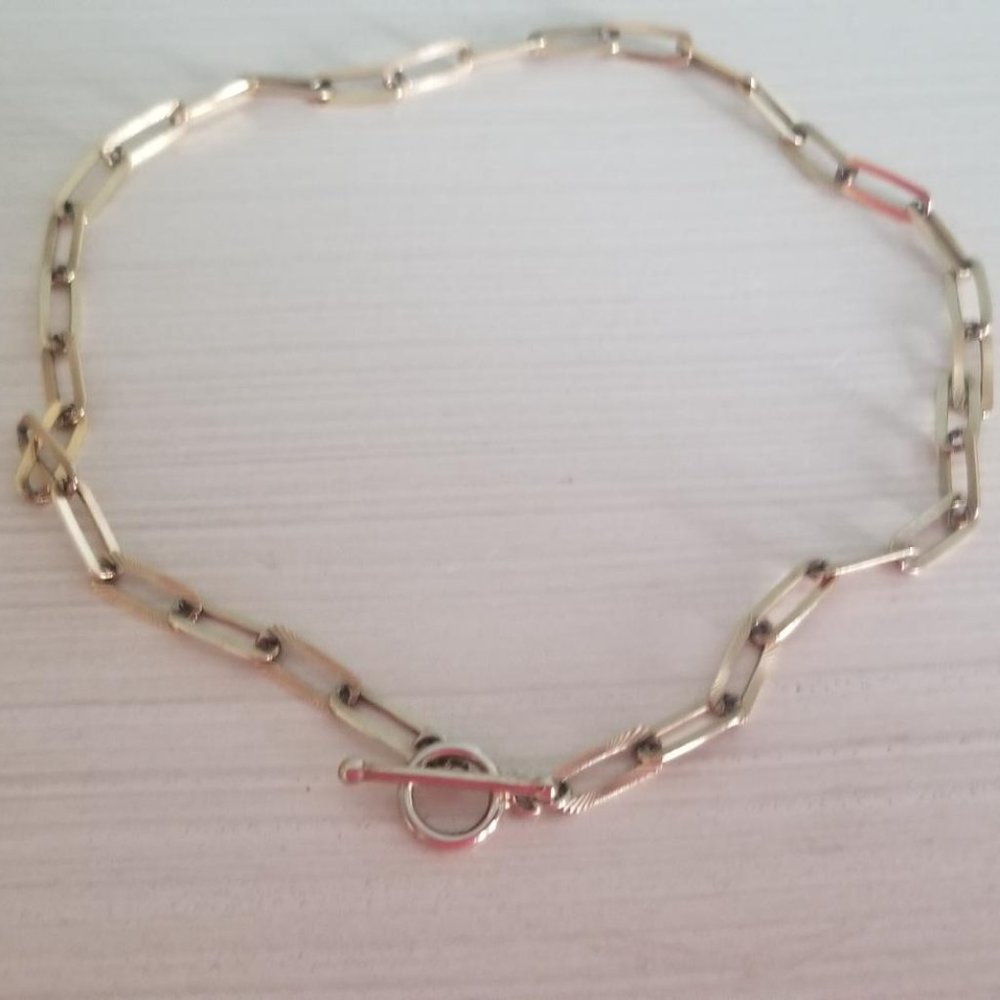Omi Woods Paperclip chain link toggle necklace Gold Vemeil